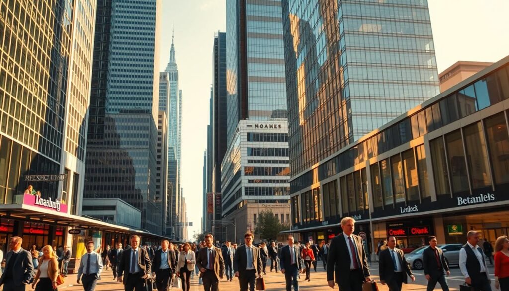 A bustling cityscape with towering skyscrapers, sleek glass facades, and a vibrant street life below. The scene is bathed in warm, golden light, casting long shadows across the bustling sidewalks. In the foreground, well-dressed professionals stride purposefully, briefcases in hand, reflecting the financial and legal hub of the city. The middle ground features a mix of high-end shops, restaurants, and office buildings, showcasing the affluence and opportunities available to those in the legal profession. In the background, a famous landmark or iconic structure provides a recognizable backdrop, reinforcing the idea of a thriving, prosperous urban center where lawyers can thrive. A bustling cityscape with towering skyscrapers, sleek glass facades, and a vibrant street life below. The scene is bathed in warm, golden light, casting long shadows across the bustling sidewalks. In the foreground, well-dressed professionals stride purposefully, briefcases in hand, reflecting the financial and legal hub of the city. The middle ground features a mix of high-end shops, restaurants, and office buildings, showcasing the affluence and opportunities available to those in the legal profession. In the background, a famous landmark or iconic structure provides a recognizable backdrop, reinforcing the idea of a thriving, prosperous urban center where lawyers can thrive.