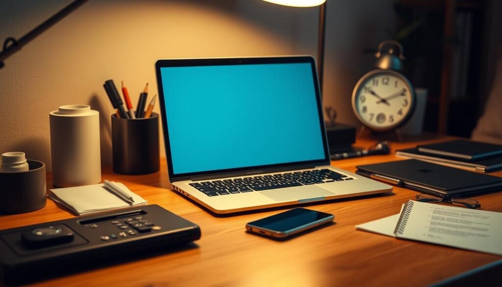 A cozy home office setting with a laptop, smartphone, and various business accessories on a wooden desk. Warm, inviting lighting illuminates the scene, creating a professional yet discreet atmosphere. The focus is on the laptop screen, hinting at the idea of earning money through online platforms without revealing one's identity. A sense of privacy and financial empowerment is conveyed through the thoughtful composition and lighting. A cozy home office setting with a laptop, smartphone, and various business accessories on a wooden desk. Warm, inviting lighting illuminates the scene, creating a professional yet discreet atmosphere. The focus is on the laptop screen, hinting at the idea of earning money through online platforms without revealing one's identity. A sense of privacy and financial empowerment is conveyed through the thoughtful composition and lighting.