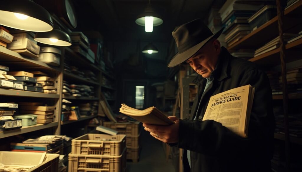 A dimly lit backroom, shelves stacked high with mismatched goods, a shady figure scrutinizing the price tags. Flickering overhead lights cast an ominous glow, highlighting the worn, dog-eared pages of a tattered price guide. Crates of discounted, mispriced items line the floor, waiting to be expertly identified and flipped for maximum profit. The air is thick with the scent of opportunity and the thrill of the hunt, as the figure meticulously scans each item, seeking the hidden gems that will fuel their unsavory moneymaking scheme. A dimly lit backroom, shelves stacked high with mismatched goods, a shady figure scrutinizing the price tags. Flickering overhead lights cast an ominous glow, highlighting the worn, dog-eared pages of a tattered price guide. Crates of discounted, mispriced items line the floor, waiting to be expertly identified and flipped for maximum profit. The air is thick with the scent of opportunity and the thrill of the hunt, as the figure meticulously scans each item, seeking the hidden gems that will fuel their unsavory moneymaking scheme.